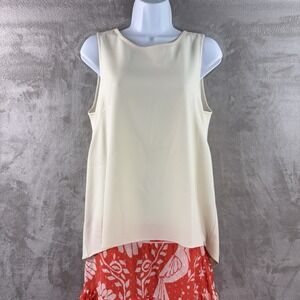 Rag & Bone Sleeveless Crepe Blouse Womens Size Medium Ivory Minimalist Top‎